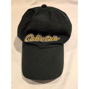 Cabela's Baseball Cap Hat Mens Strapback Olive Green Logo Embroidered Curve Bill